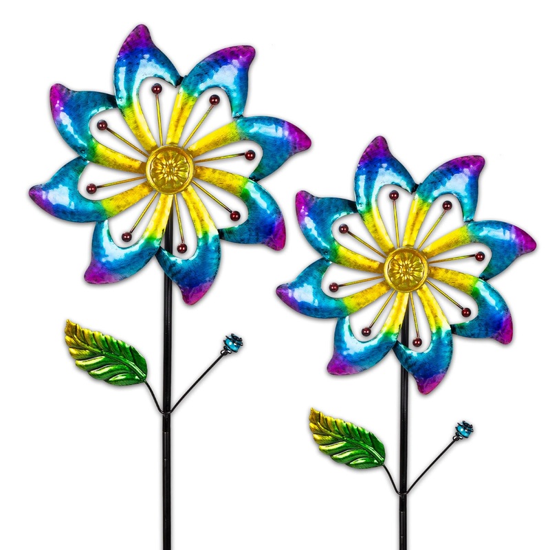 2 Packs Wind Spinners Outdoor, Garden Decorations Windmill For Yard, Pinwheels, Wind Spinners For Yard Garden, Outdoor Metal Win