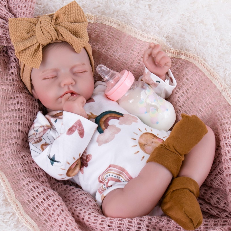 Aori Lifelike Reborn Baby Dolls Real Life Realistic Baby Dolls 20 ” Sleeping Newborn Baby Girl With Rainbow Doll Clothes For Gi