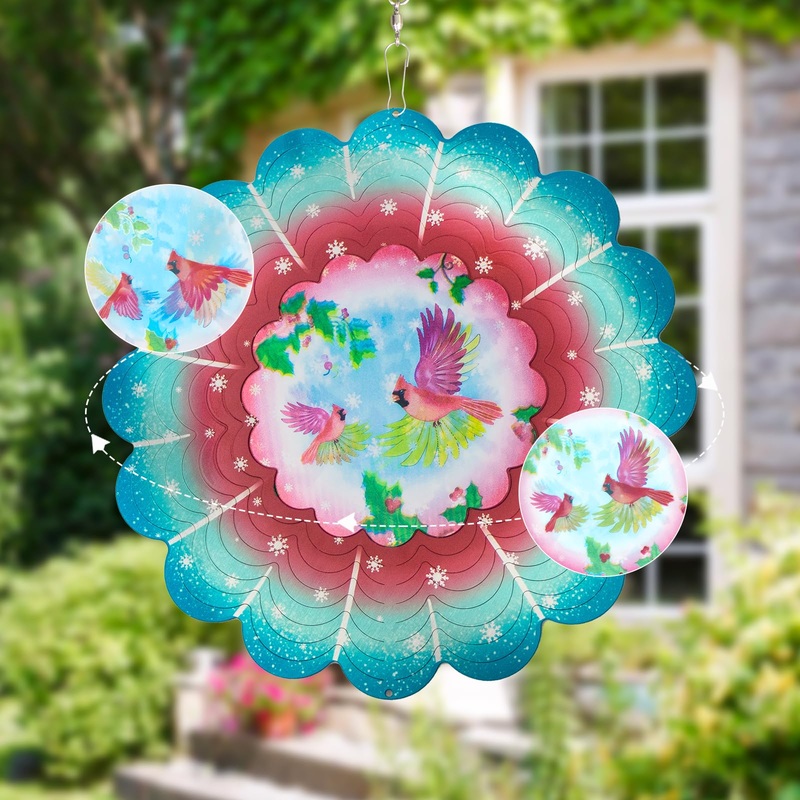 Cardinala Metal Wind Spinners – Cardinala Gifts For Women Mom Grandma Wife, Hanging Animations Wind Spinner For Outdoor & Indoor