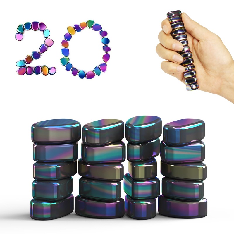 Caturledas 20 Pcs Ferrite Putty Stones, Fidget Toys Rocks For Office Stress Anxiety Relief, Executive Desk Toys For Men Women Ad