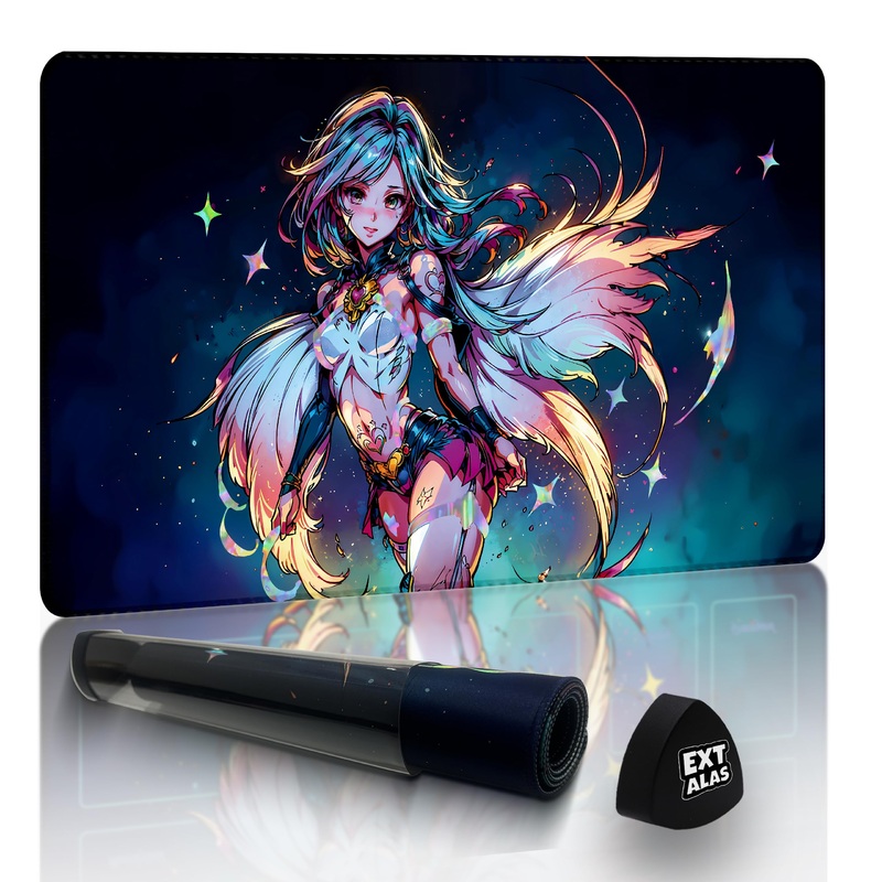 Extalas Mtg Playmat Tcg Playmat Ptcg Playmat Dnd Playmat, Exclusive Laser Rainbow Shimmer Design,Includes Free Storage Tube(Play