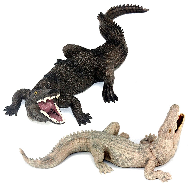 Funshowcase African Jungle Animals Toy Nile Crocodiles Figure Realistic Plastic Figurine Playset Lot 2-Piece