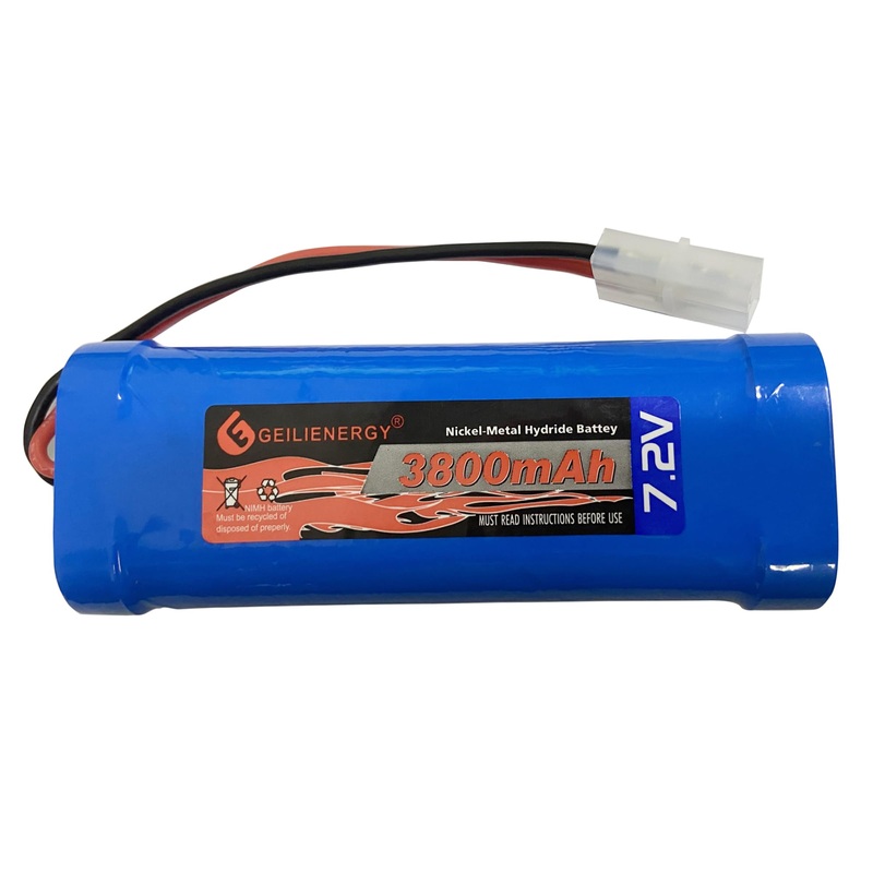 Geilienergy 7.2V Rc Battery Pack (1 Pack) 3800Mah High Capacity 6-Cell Nimh Flat Battery Pack W/Standard Tamiya Connector