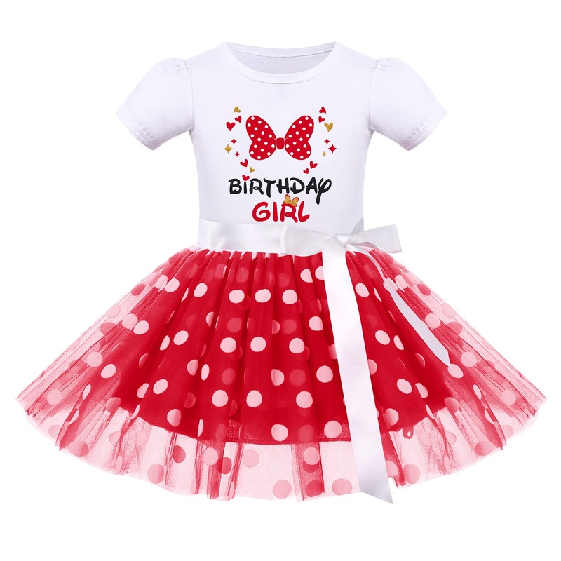 Imekis Mouse 5Th Birthday Outfit Baby Girls Dress Polka Dots Mini Tutu Headband Five Years Old Cake Smash Photo Shoot Kids Fifth