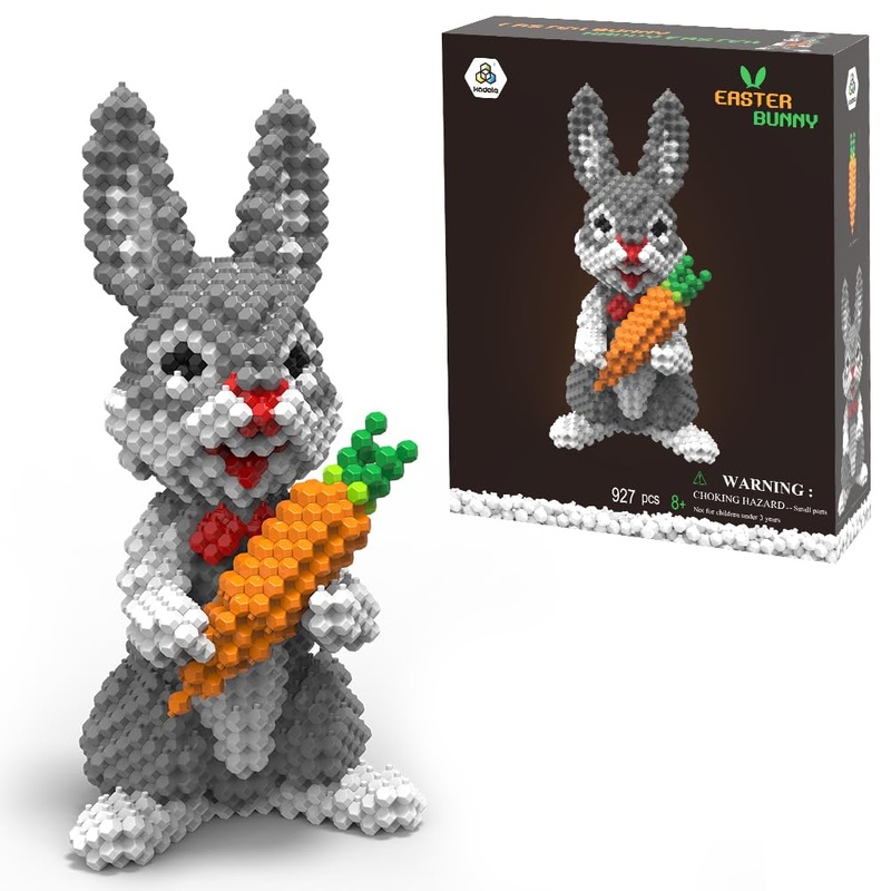 Kadele Easter Bunny Building Animal Sets, Extremely Challenging Stem Building Blocks Decor For Adults Kids, Micro 3D Educational