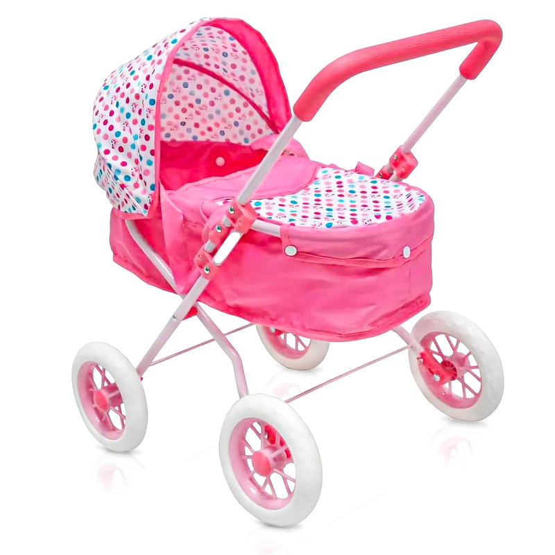 Kookamunga Kids Baby Doll Stroller Pram – Realistic Toy Baby Stroller For Dolls – 2 In 1 Toy Play Pram Doll Carriage With Remova