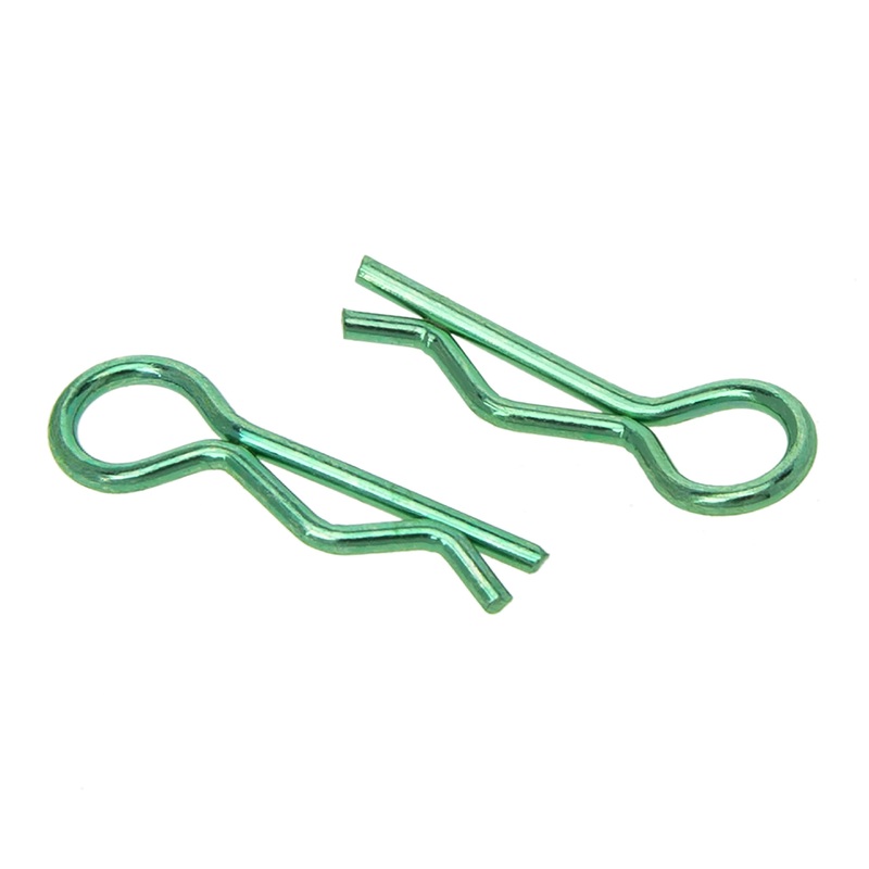 Meus Racing 100Pcs Aluminum R-Clips Body Clips Buckles For 1/18 1/16 1/24 Rc Model Car Upgrade Parts Accessories (Green)