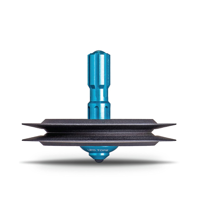 Plexity Labs Ufo Tops – Lubbock Lights – Metal Spinning Top (Black Titanium.)