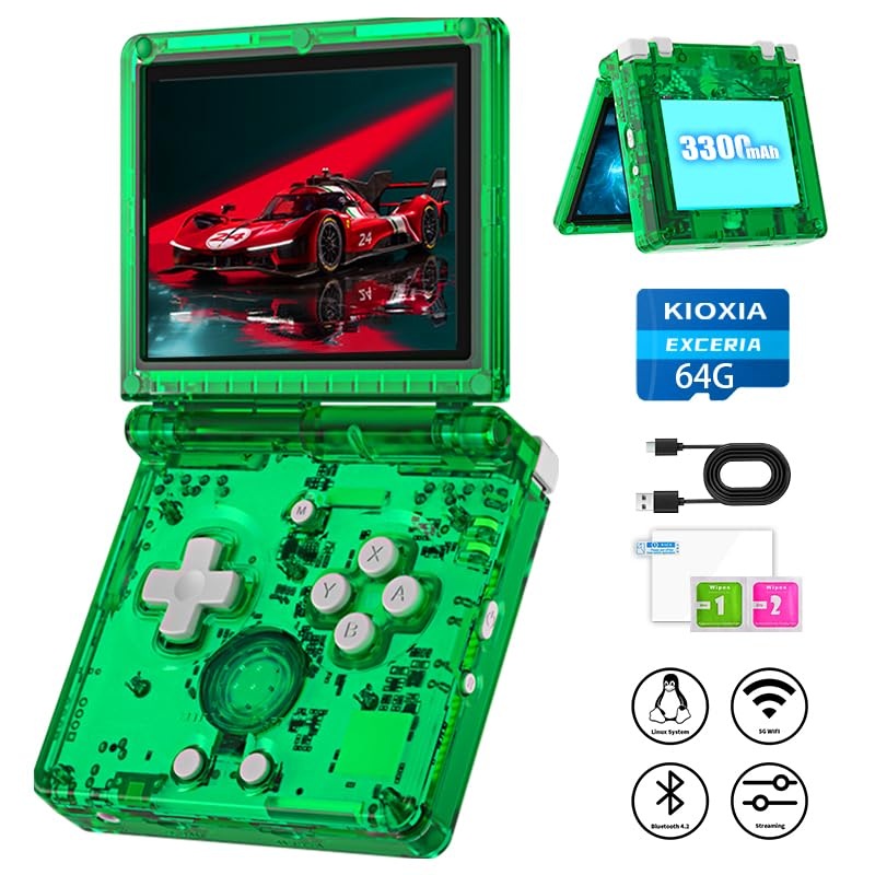 Rg35Xxsp Portable Flip Retro Handheld Game Console With Linux System 3.5 Inch Ips Screen And 64G Tf Card Retro Game Console Buil