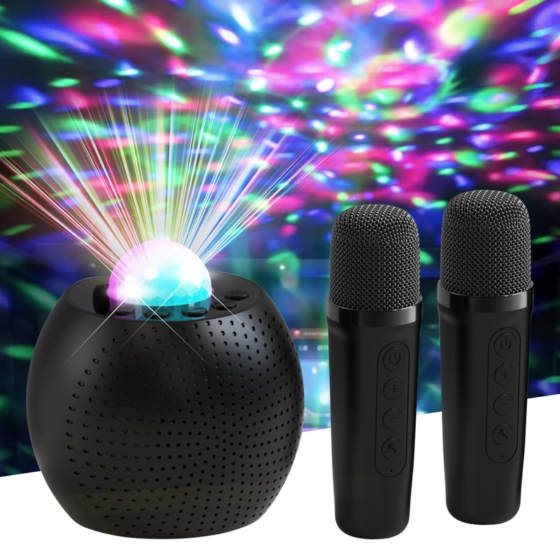 Southman Mini Karaoke Machine For Kids Adults, Bluetooth Karaoke Machine With 2 Wireless Microphone For Kids Ages 4,5,6,7,8,9,10