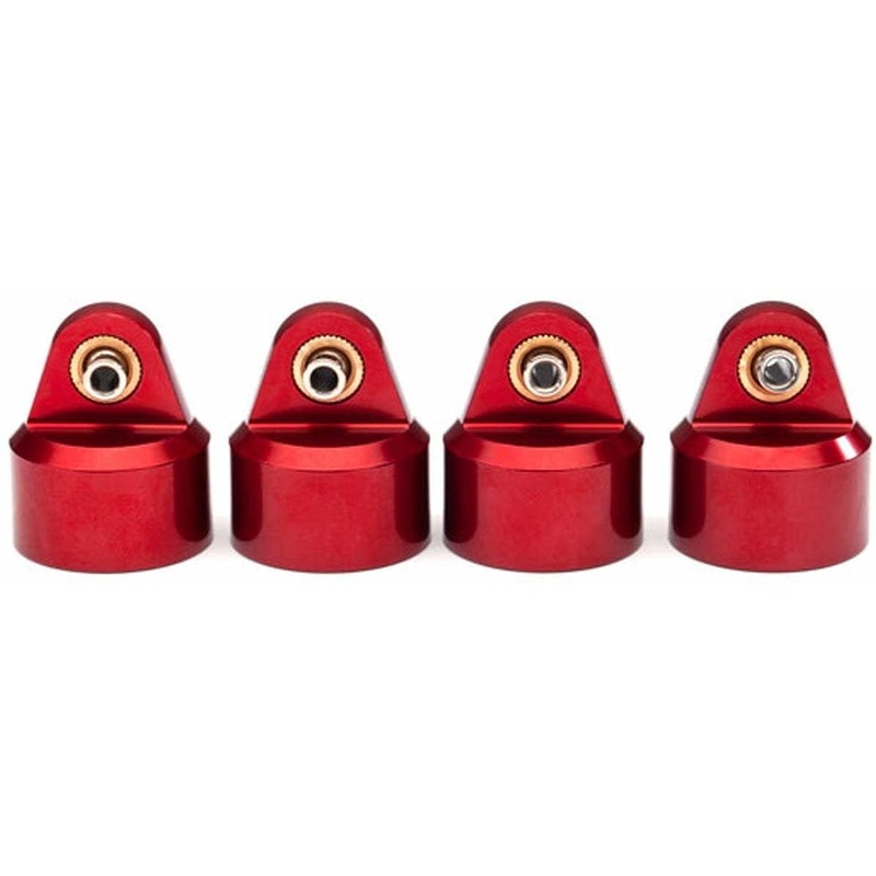 Traxxas 8964R Shock Caps, Aluminum (Red-Anodized), Gt-Maxx Shocks (4)