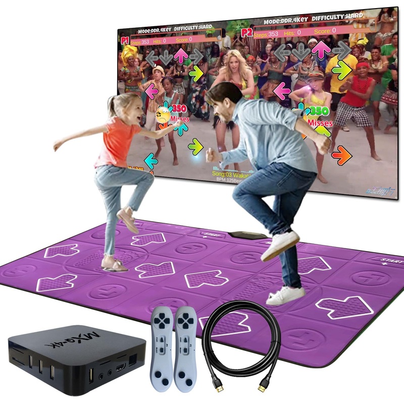 Yrprsodf Dance Mat For Kids And Adults, Double User Wireless Dance Pad Game For Tv, Exercise Dancing Mat For Family Games,Gifts