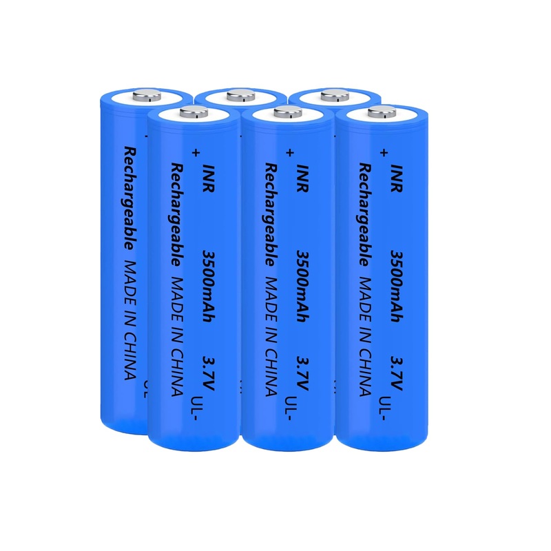 Yuntunele 6 Packs 18650 Rechargeable Battery 3.7V 3500Mah 18650 Button Top Battery For Headlights Etc