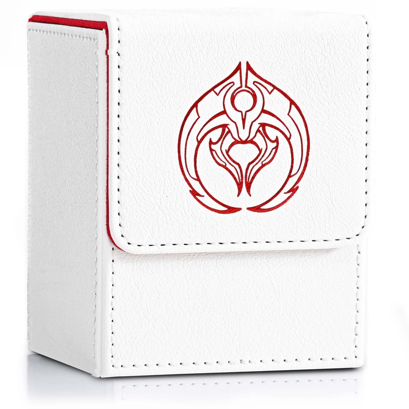 Zlca Card Deck Box With 2 Dividers, Card Storage Case Fits 100+ Single Sleeved, Pu Leather Tcg Case Holder For Magic Commander Y
