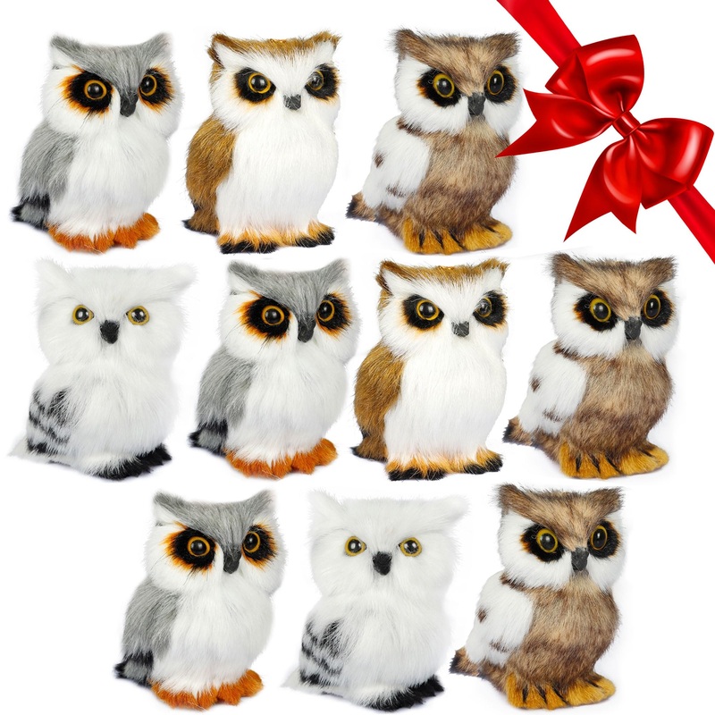 10 Pcs Owl Stuffed Animals – 3.2 Inch, Owl Plush Toys, Owl Decor For Birthday Party Presents, Treasure Box Toys For Classroom, P