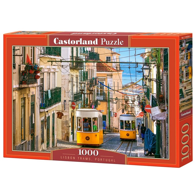 Castorland 1000 Piece Jigsaw Puzzle, Lisbon Trams, Portugal, European Puzzle, Sister City Of San Francisco, Adult Puzzle, Castor