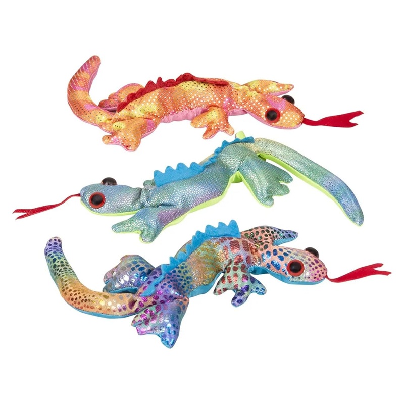 Curious Minds Busy Bags Set Of 3 – Lizard Sand Filled Animal Toy – Heavy Weighted Sandbag Animal Plush Bean Bag Toss – Shimmerin