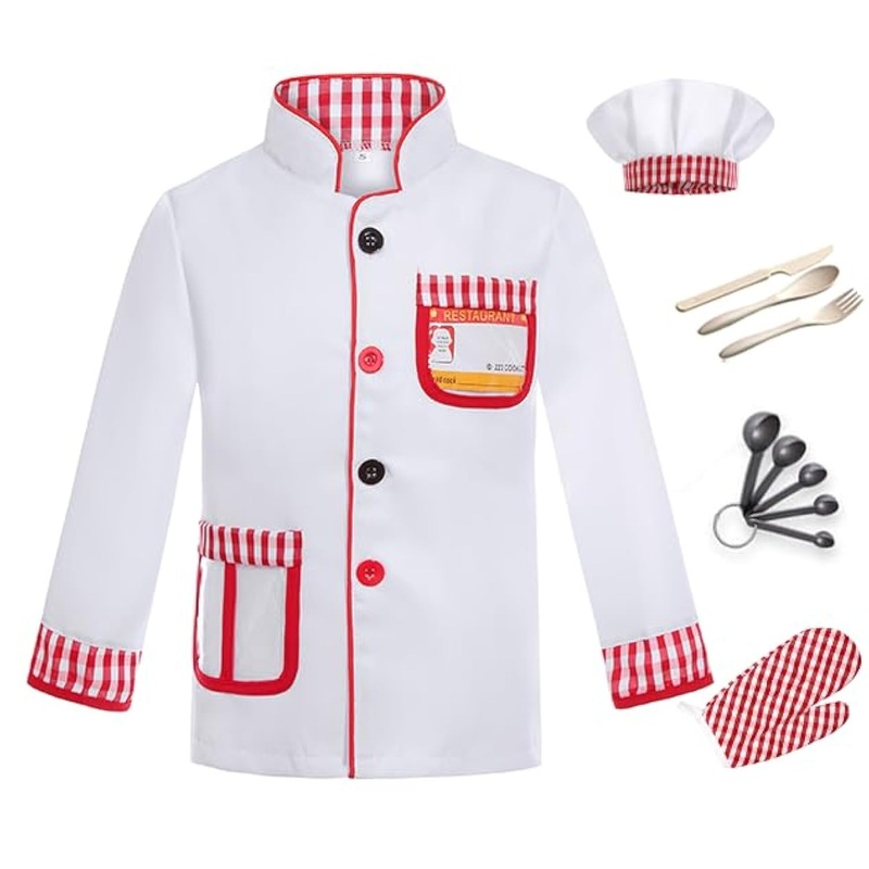 Davsolly Career Day Costume For Kids Chef Costume For Boys Girls Cooking Play Halloween 100Th Day Of School
