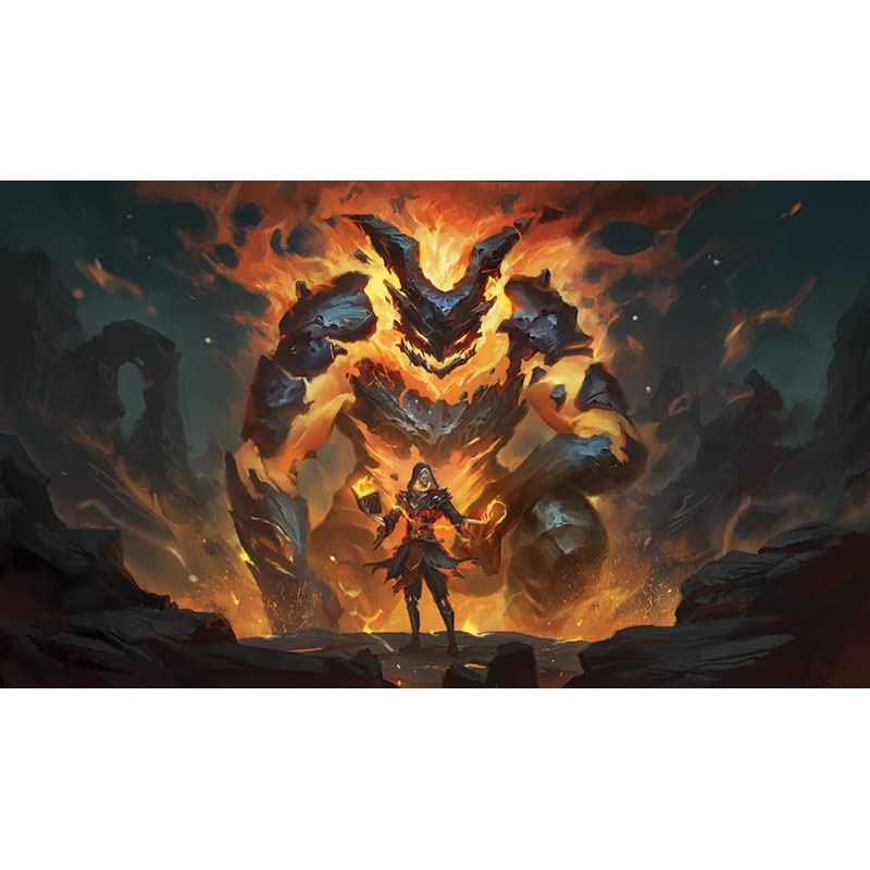 Fantasy North – Cinderbones – Summon: Fire Giant – Tcg Trading Card Game Playmat And Mouse Pad – 24 X 14 Inches – Perfect For Ma