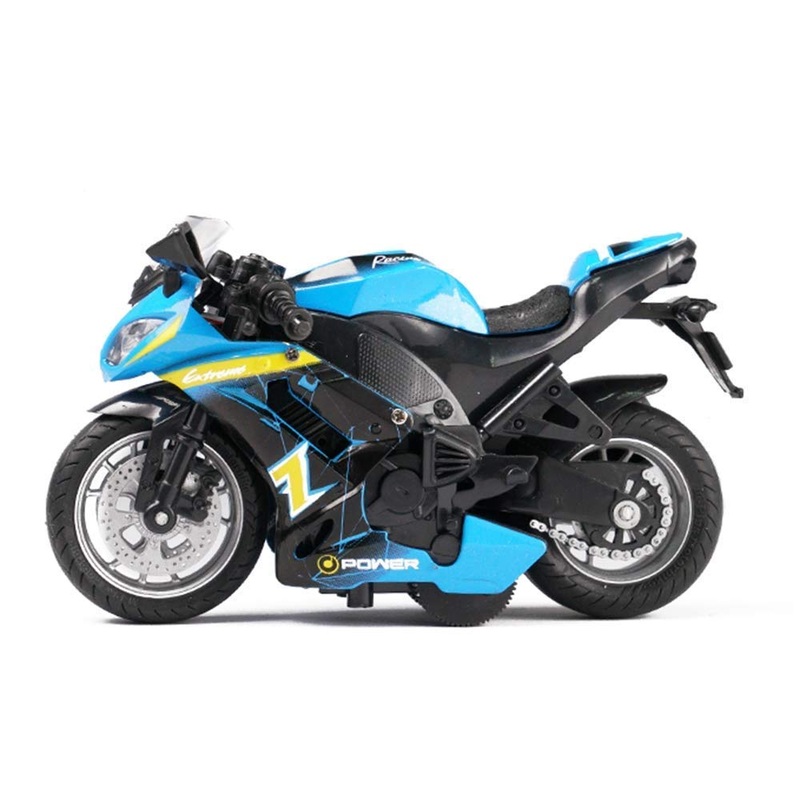 Gilumza Pull Back Motorcycle Toys, Tiny Gift With Music Lighting, Race Motorcycles Toy For Boys Kids Age 3 4 5 6 7 8 Year Old (B