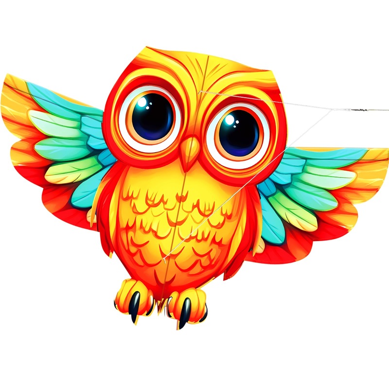 Hengda Kite Owl Kite For Kids Beginners And Adults Cute Big Eyes Design High Definition Printing Easy To Carry And Assemble Suit