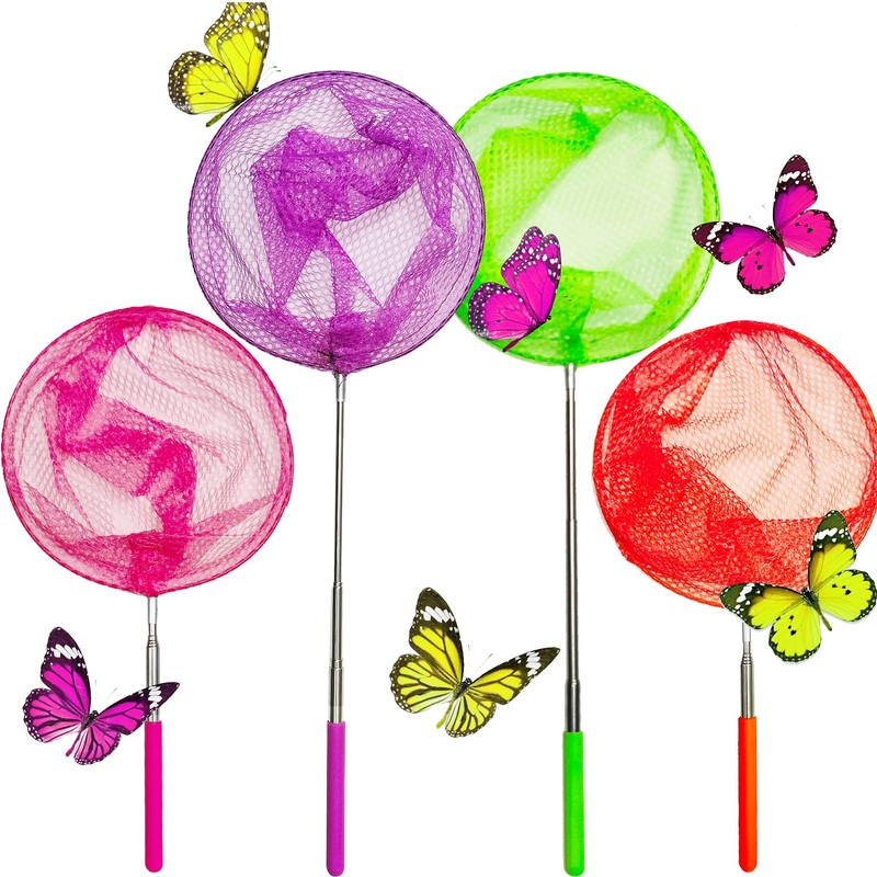 Kids Telescopic Butterfly Fishing Nets For Kids Catching Insect Net Outdoor Tools For Catching Bugs Fish Insect Ladybird, Extend