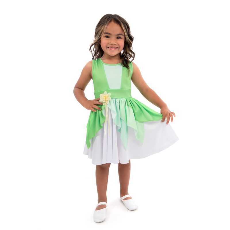 Little Adventures Lily Pad Twirl Dress – Machine Washable Child Pretend Play And Party Dress With No Glitter (Child Size 6)