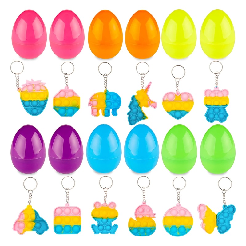 Prextex 3.5    Plastic Easter Eggs, 12Pcs – Pop It/Fidget Toys Stuffers | Gifts For Girls, Boys, Kids, Toddlers | Toys Basket /F