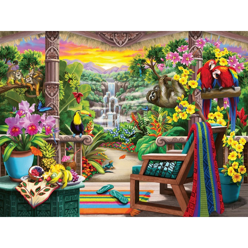 Ravensburger Tropical Retreat – 750 Piece Large Format Jigsaw Puzzle | Softclick Technology Vibrant, Glare-Free, And Age-Appropr