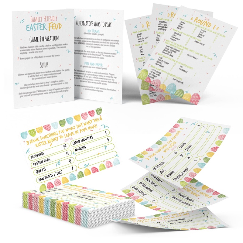 Shupai Easter Quiz Trivia, Easter Question Ans Answer Cards, Easter Family Game Night, Easter Feud Questions, Easter Trivia Game