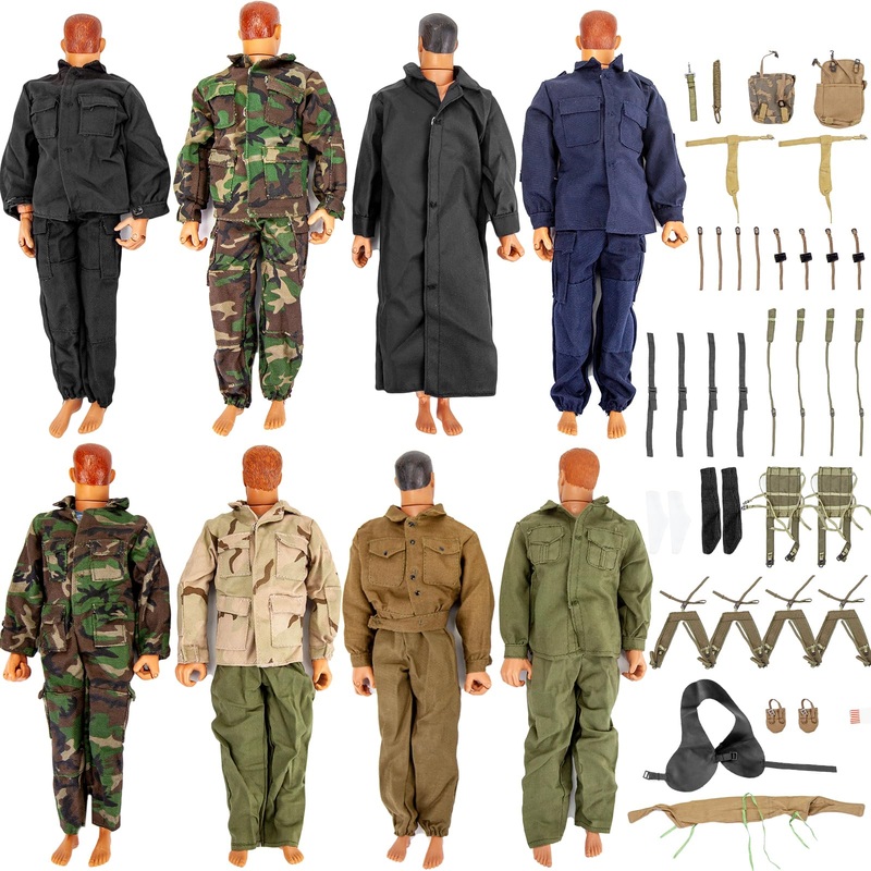 Sixpoints 8 Set 1/6 Scale Camo Military Uniforms Suit & Lots Harness Bag Accessories Fit For 12” Gi Joe Ultimate Soldier Male M