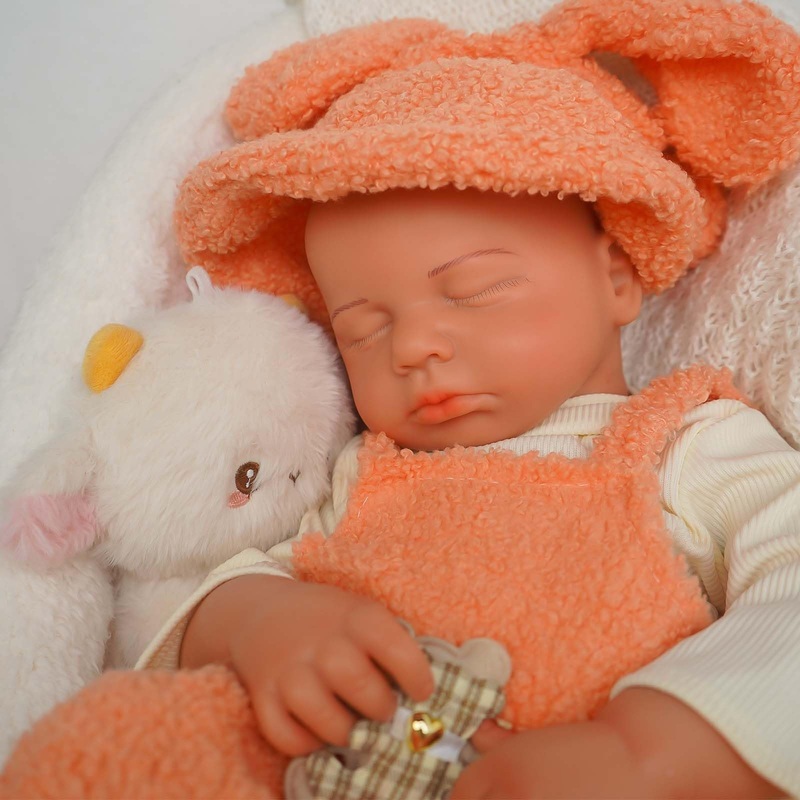 Softmary Lifelike Reborn Baby Dolls – 18.5-Inch Full Silicone Newborn, Real Life Baby Dolls With Realistic Veins & Sleeping Pose