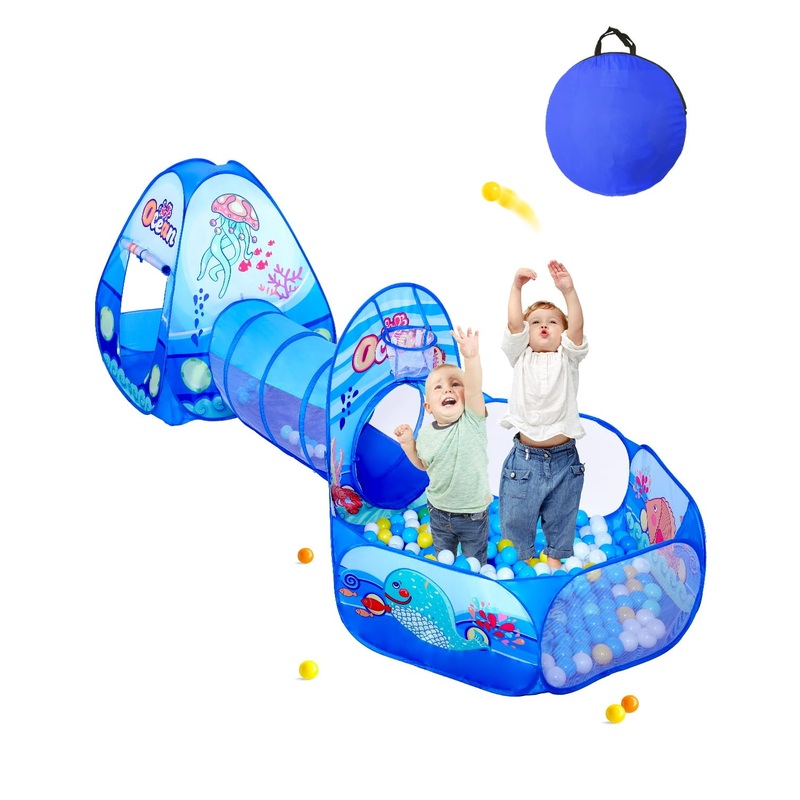Sumbababy Play Tent And Tunnels For Kids – 3 In 1 Toddler Pop Up Playhouse Toy Indoor & Outdoor Playhouse Bundle For Girls, Boys