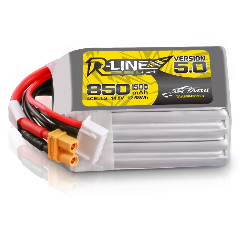 Tattu R-Line Version 5.0 4S Lipo Battery 14.8V 150C 850Mah Lipo Battery Pack With Xt30U-F Plug