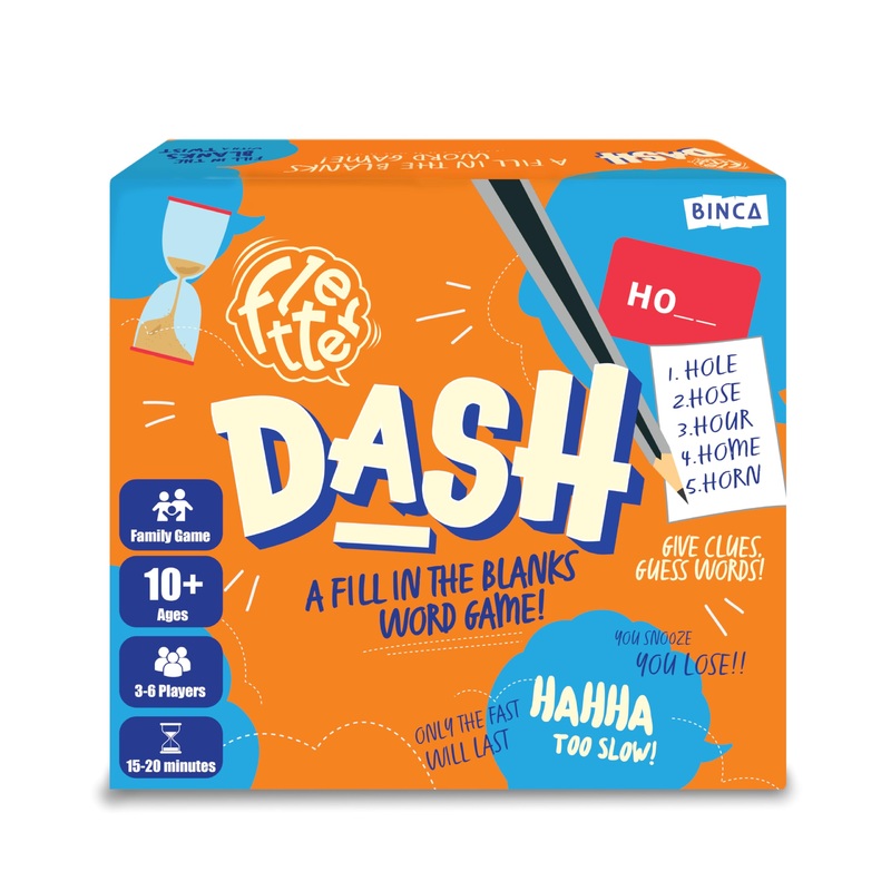 Binca Fletter Dash, A Fun Fill-In-The-Blanks Strategic Word Card Game For All Ages | Fun And Strategic Word Game | Test Vocabula