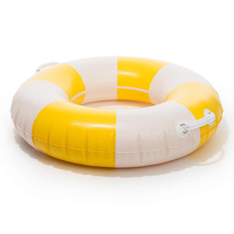 Business & Pleasure Co. Classic Pool Float – Vintage Inflatable Pool Ring For Kids – Riviera Mimosa – S/M