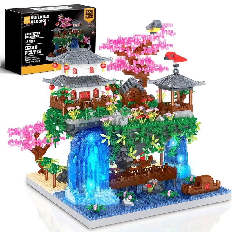 Flowers Bouquet Building Set With Vase, 8 Artificial Flowers Bouquet Set For Adults, Kids, Boys, Girls, Idea Gifts For Mother’S