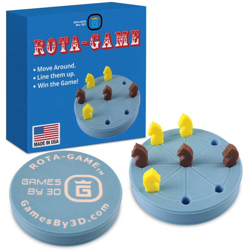 Games By 3D Rota Game, Tic-Tac-Toe Game With Never A Tie, A Winner In Every Round, Ancient Roman Strategy Game, Portable 4” Boa