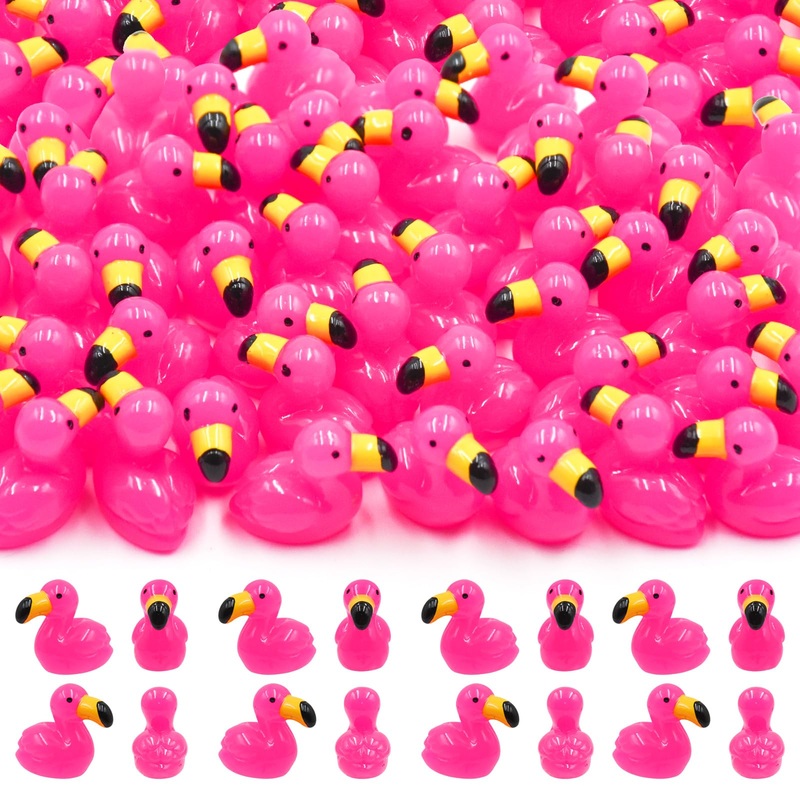 Homico 50Pcs Mini Flamingos Ducks Mini Resin Animals Flamingo Decor Tiny Ducks For Crafts Dollhouse Fairy Garden Landscape Aquar