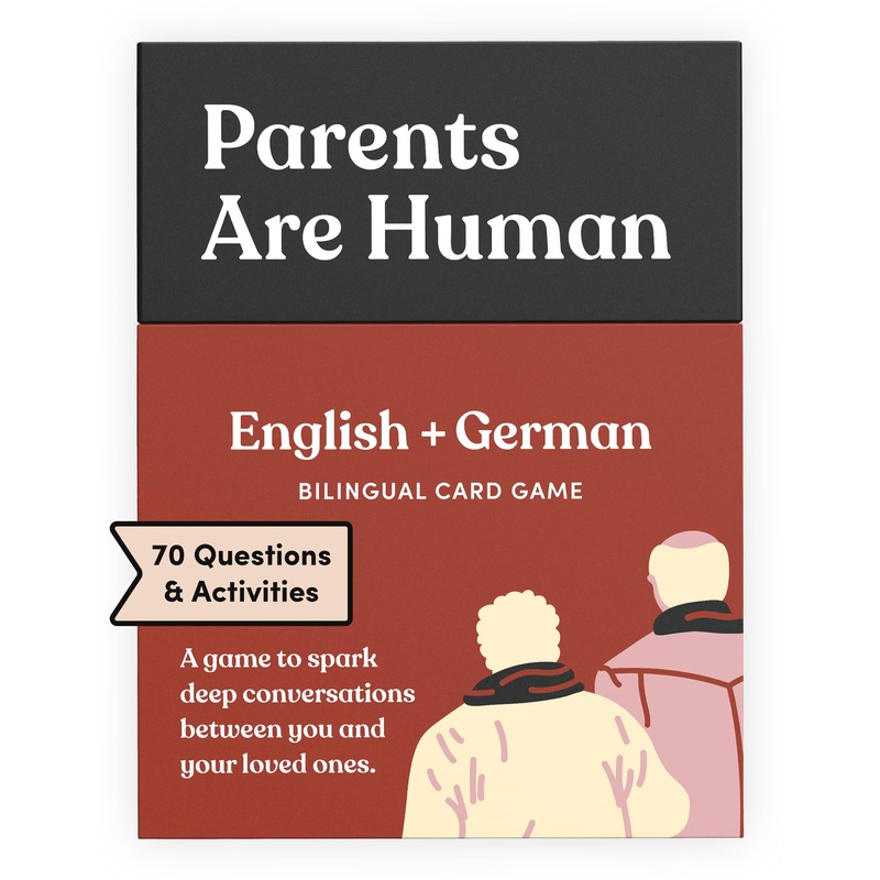 Parents Are Human Bilingual Conversation Cards, English + German