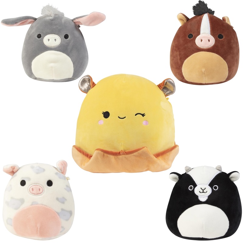Squishmallows 5” Donkey, Goat, Horse, Pig & 10” Octopus 5-Squish Value Pack – One Jumbo & Four Mini Plush For Less – Collectib
