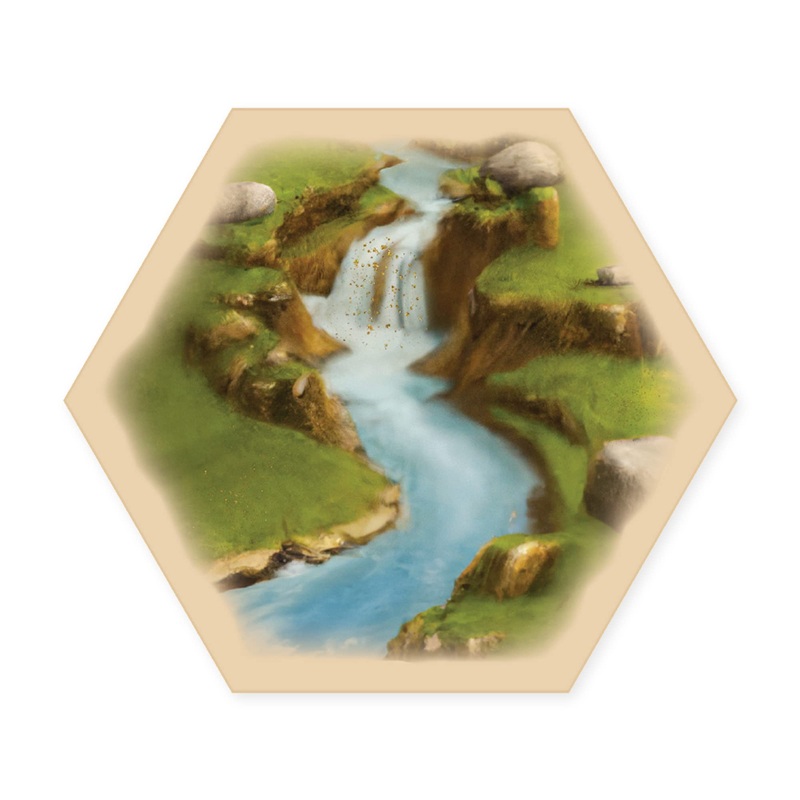 Tabletop Monthly Gold River Hex Scenario Game Pieces Compatible With Catan’S Settlers Of Catan, Seafarers, And Catan Expansions