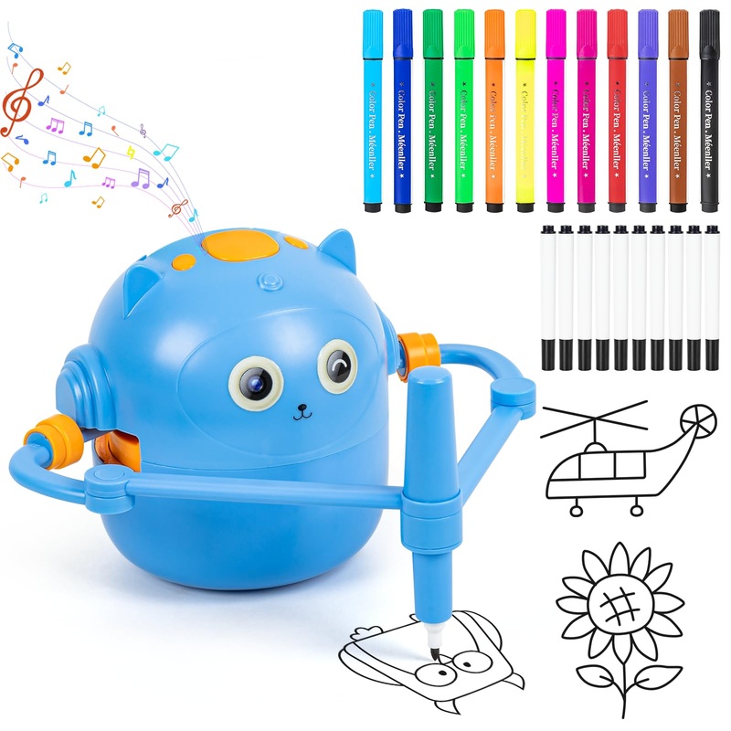 Treefia Drawing Robot For Kids, Interactive Educational Drawing Robot For Kids, Magic Painting Robot Toy With 100 Word Cards & 1