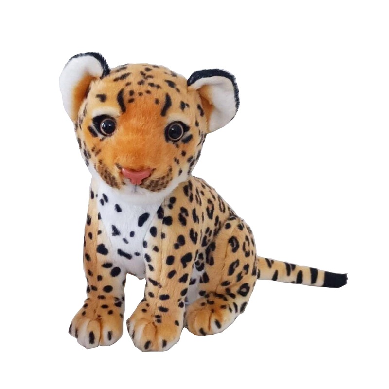 Tukvesze Brown Cheetah Stuffed Animals 11.8 Inch, Cute & Lifelike Cheetah Stuffed Animals Plush Toy, Gifts For Boys And Girls (1