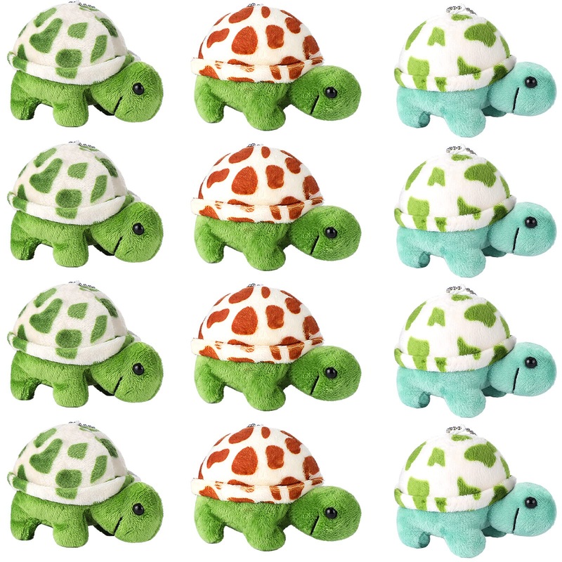 Zomiboo 12 Pcs Mini Animal Plush Toys Dolphin Sea Turtle Stuffed Animals Small Tiny Ocean Mini Plush Toys For Keychain Decoratio