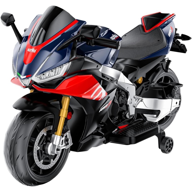 24V Kids Motorcycle, Electric Motorcycle For Kids With Long Battery Life, Aprilia Licensed Ride On Motorcycle Speed Up To 16Mph