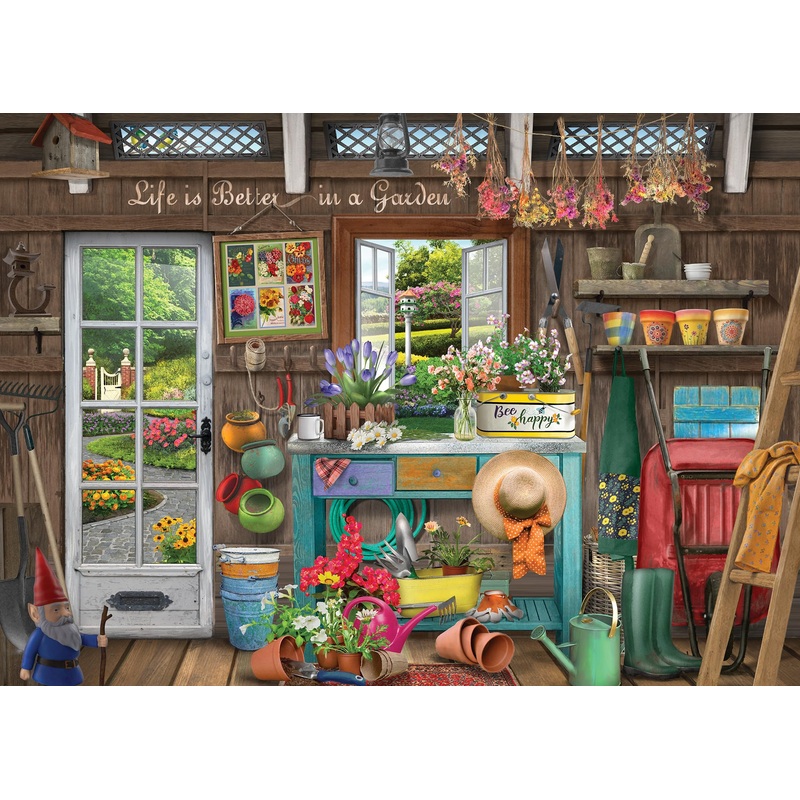 500 Piece Puzzles For Adults – Jigsaw Puzzles – Potting Shed – Designed By Bigelow Illustrations