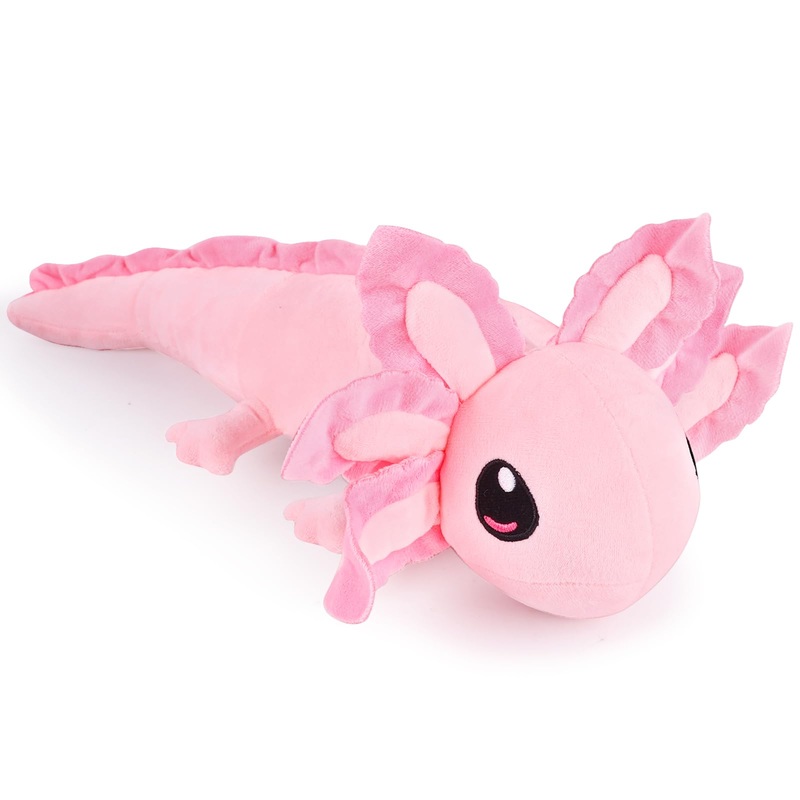 Axolotl Plush Toys 17 Inch – Axolotl Stuffed Animal, Axolotl Toys, Stocking Stuffers For Kids, Party Favors, Pink