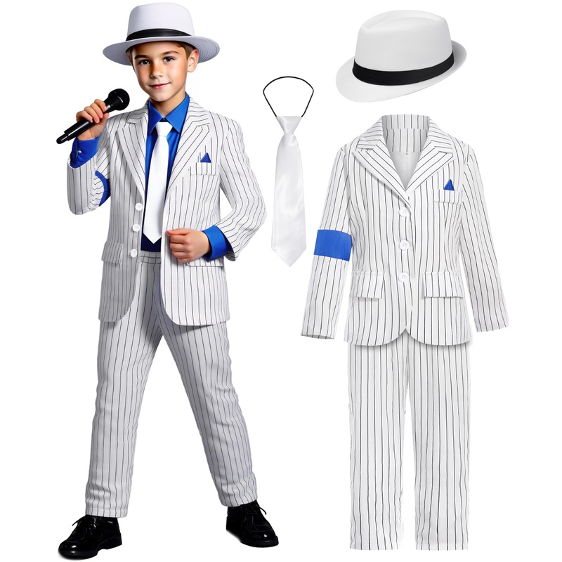 Baurghop Kids Dance Star Costume For Boys Girls 80S 90S Pop Stage Outfit For Cosplay Party Halloween (4-5 Years)
