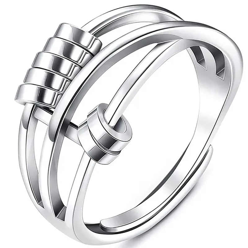 Imortaluck Anxiety Ring, Fidget Ring For Women Men-To My Daughter With Gift Box,Adjustable Stress Spinner Anxiety Ring For Coupl